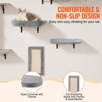 Wall Mounted Cat Shelves, Cat Wall Shelves And Perches With Jumping Boards, Hammock, Sofa, Cat Tree & Cat Grip, Cat Furniture And Shelves Up To 40 Lbs For Sleeping, Playing, Climbing, Set Of 6