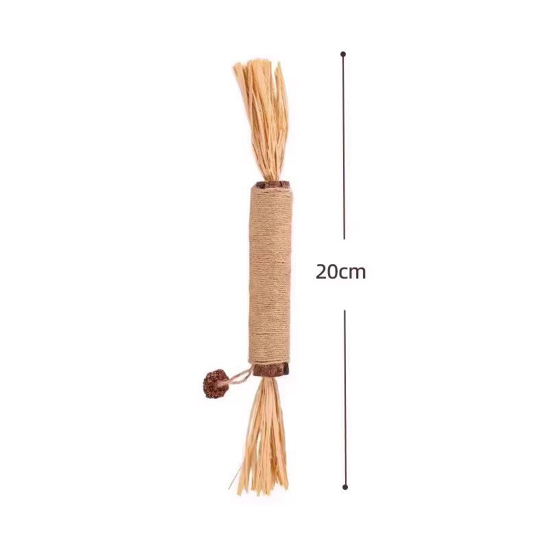 Wooden catnip chew toy for cats